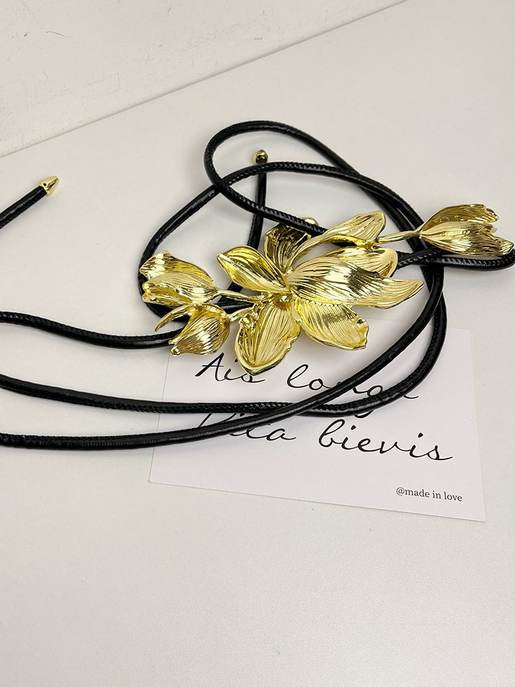 Vintage Gold Tulip Flower Decorative Belt - OWNCI Vintage Gold Tulip Flower Decorative Belt - OWNCI