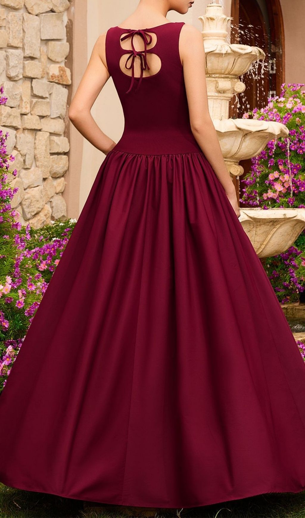 Fashionslee Women Madden Red Sleeveless Maxi Dress