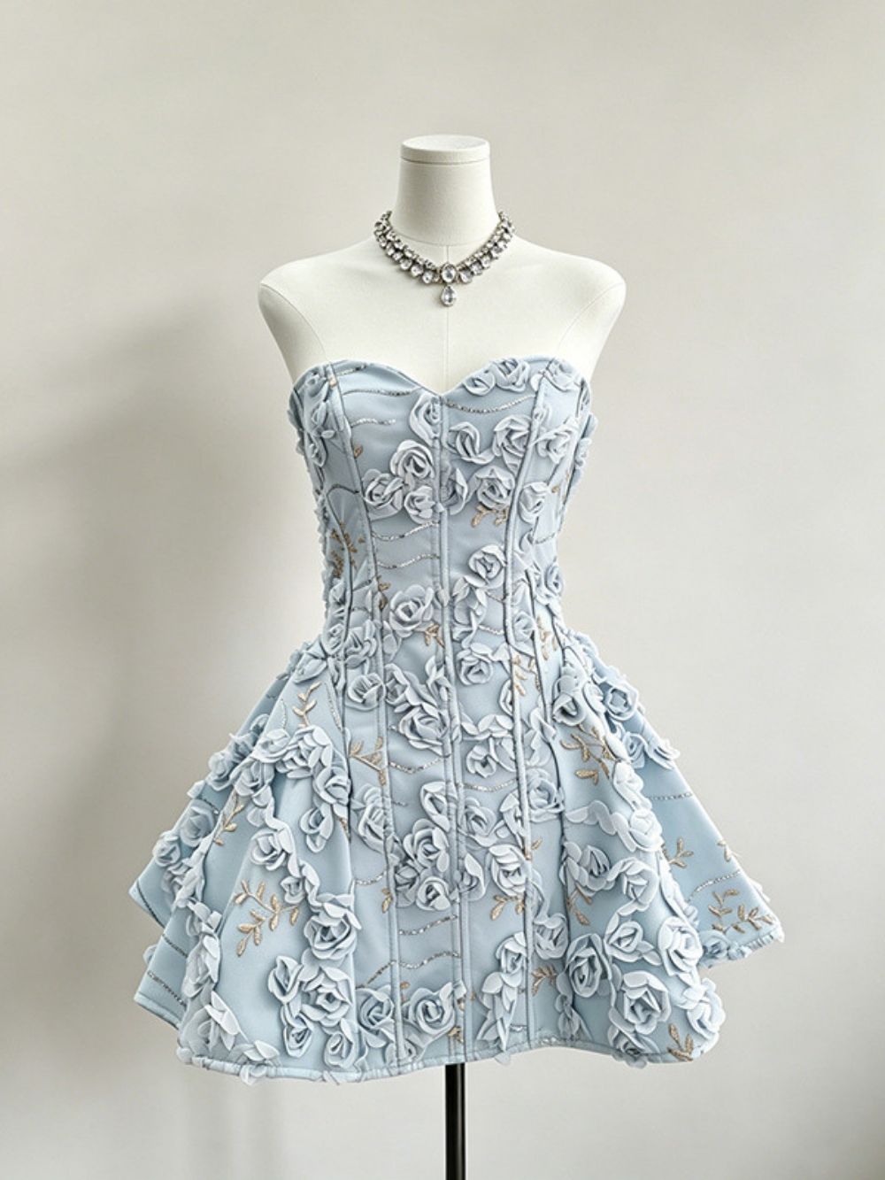 Ilvera Strapless Flower Sequin Mini Dress - OWNCI Ilvera Strapless Flower Sequin Mini Dress - OWNCI
