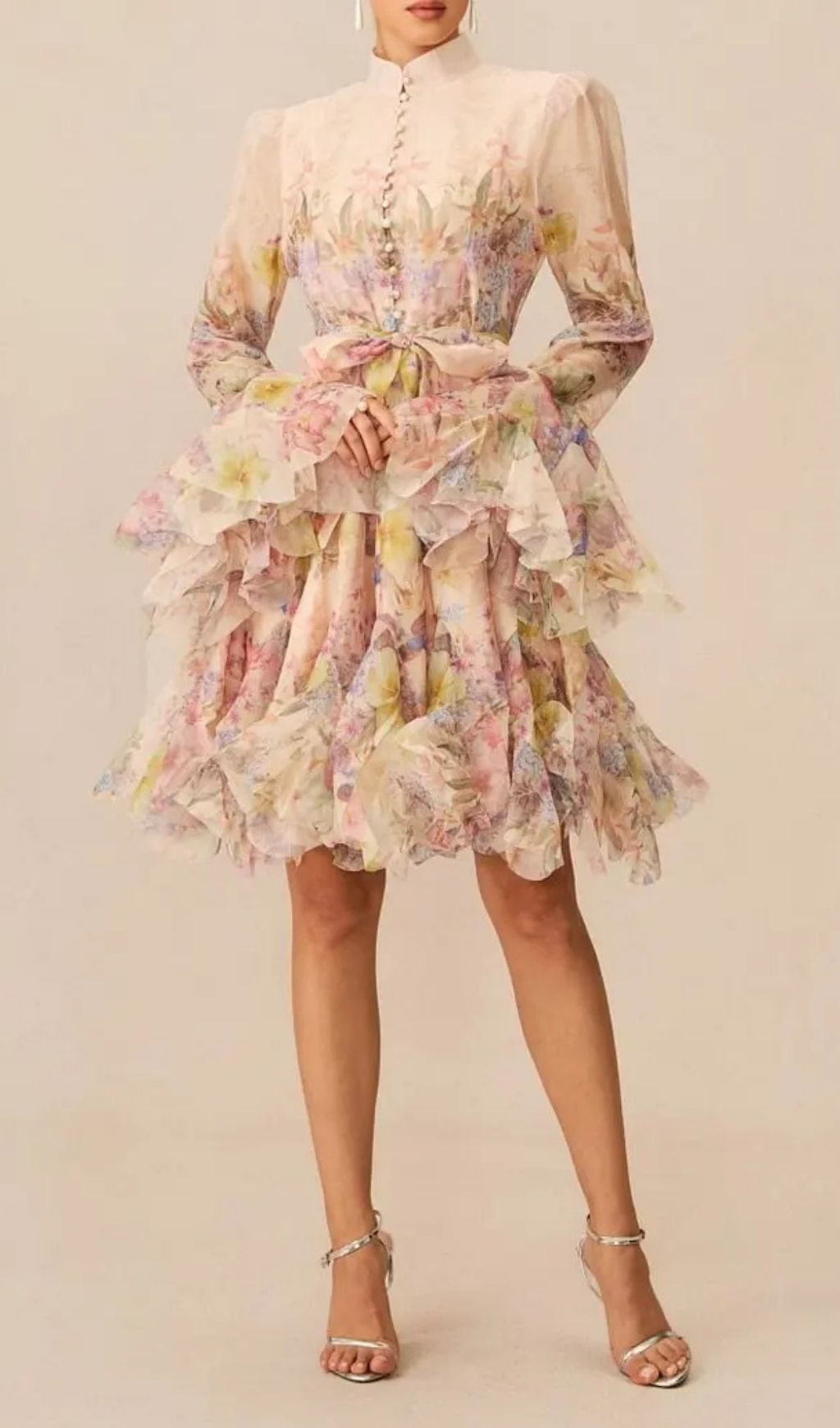 1351dc630cce1bbf9232a3509ba9bf92 Lana Long Sleeve Chiffon Floral Mini Dress