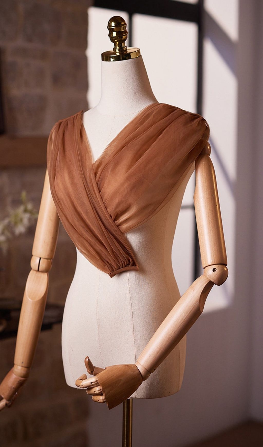 Lei Brown DIY Mesh Shawl - OWNCI