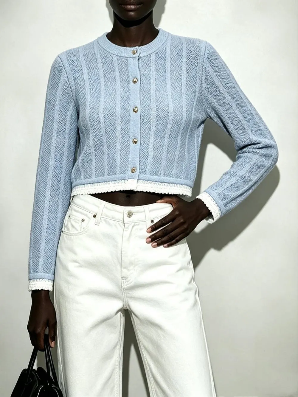 Makana Blue Knit Cardigan - OWNCI Makana Blue Knit Cardigan - OWNCI