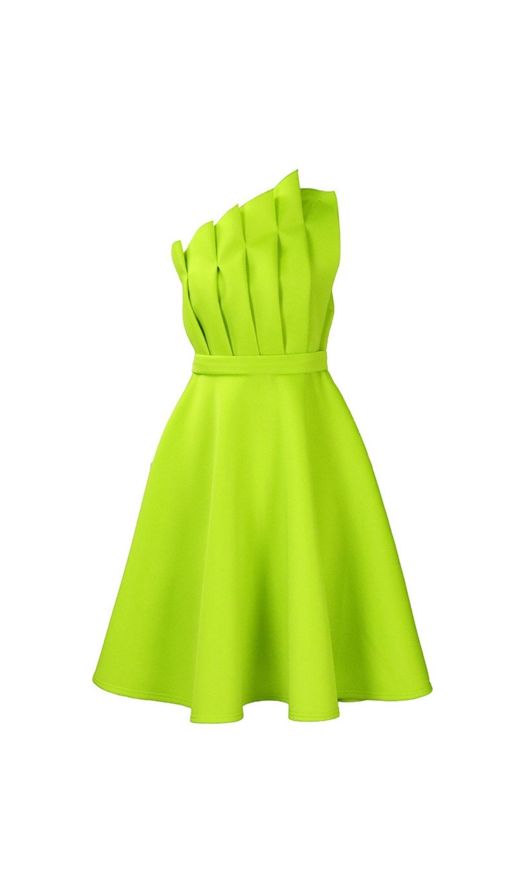 Dolores Ruffled Hem Strapless One-Shoulder Full Midi Dress - OWNCI