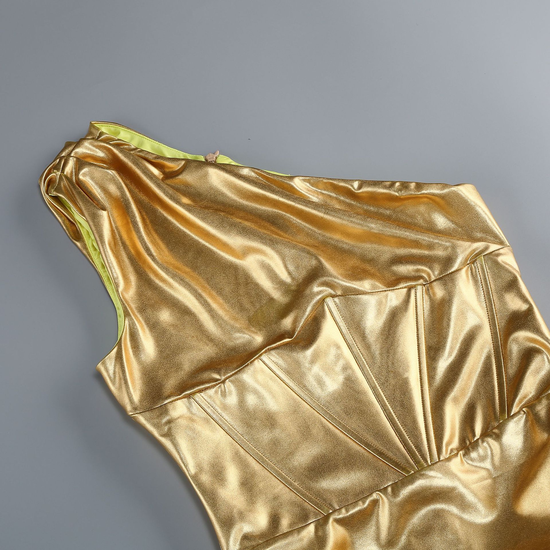 1730502a4c82ec8fe2c191d5a8da8a06.jpg Fashionslee Women Lette Gold One-Shoulder Ruched Maxi Dress