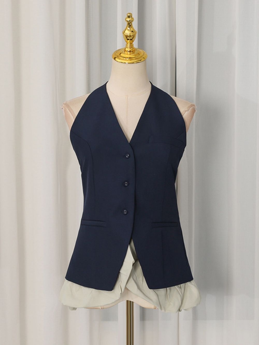 Magaly Navy Vest & Shorts Set - OWNCI