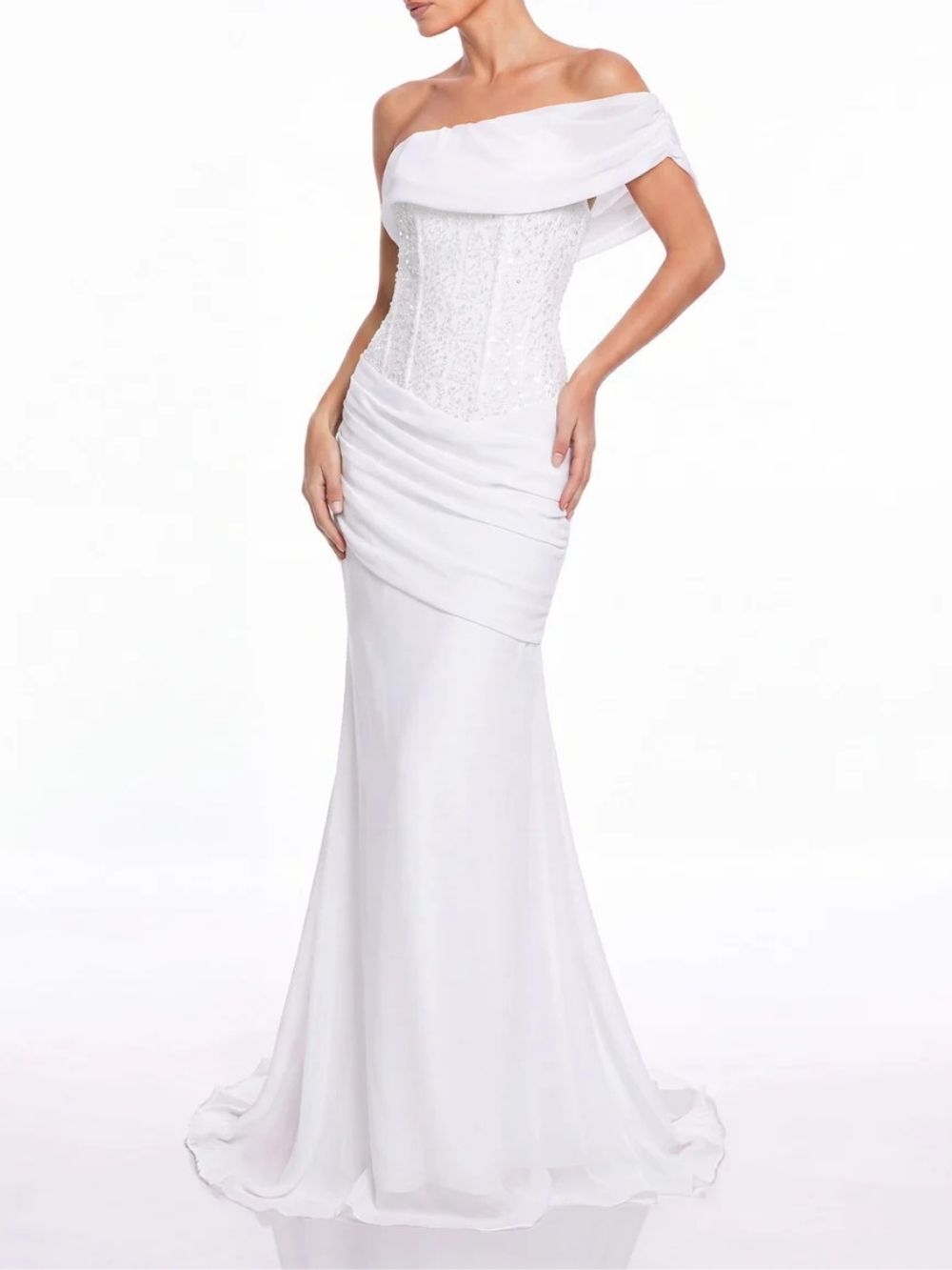 17f7cd7395dc1c7264341c20c4b48406 Vavelion One Shoulder Sequin Mermaid Maxi Dress
