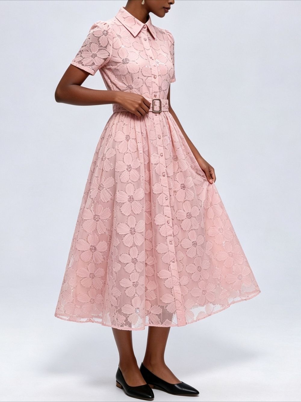Mahi Pink Floral Midi Dress - OWNCI Mahi Pink Floral Midi Dress - OWNCI