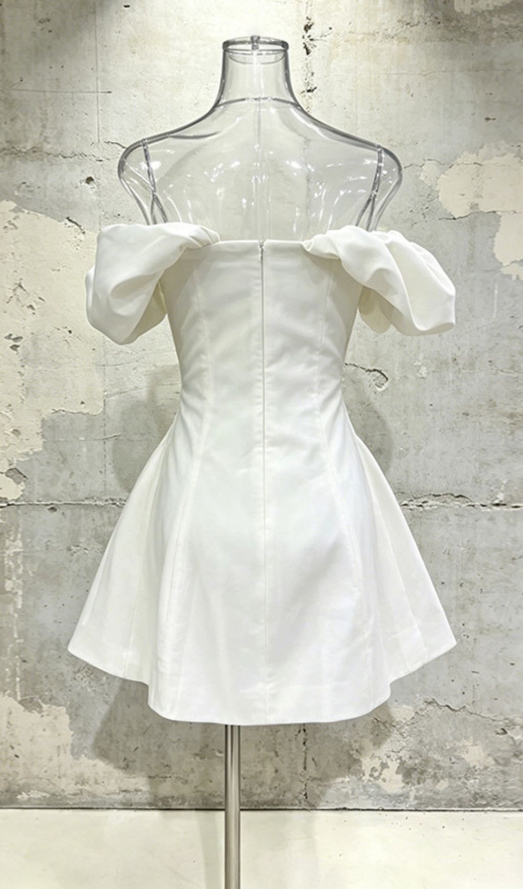 Fashionslee Women Leta White Off-Shoulder Mini Dress