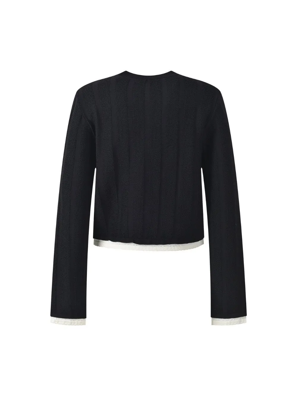 Contrast Trim Long Sleeve Cardigan - OWNCI Contrast Trim Long Sleeve Cardigan - OWNCI