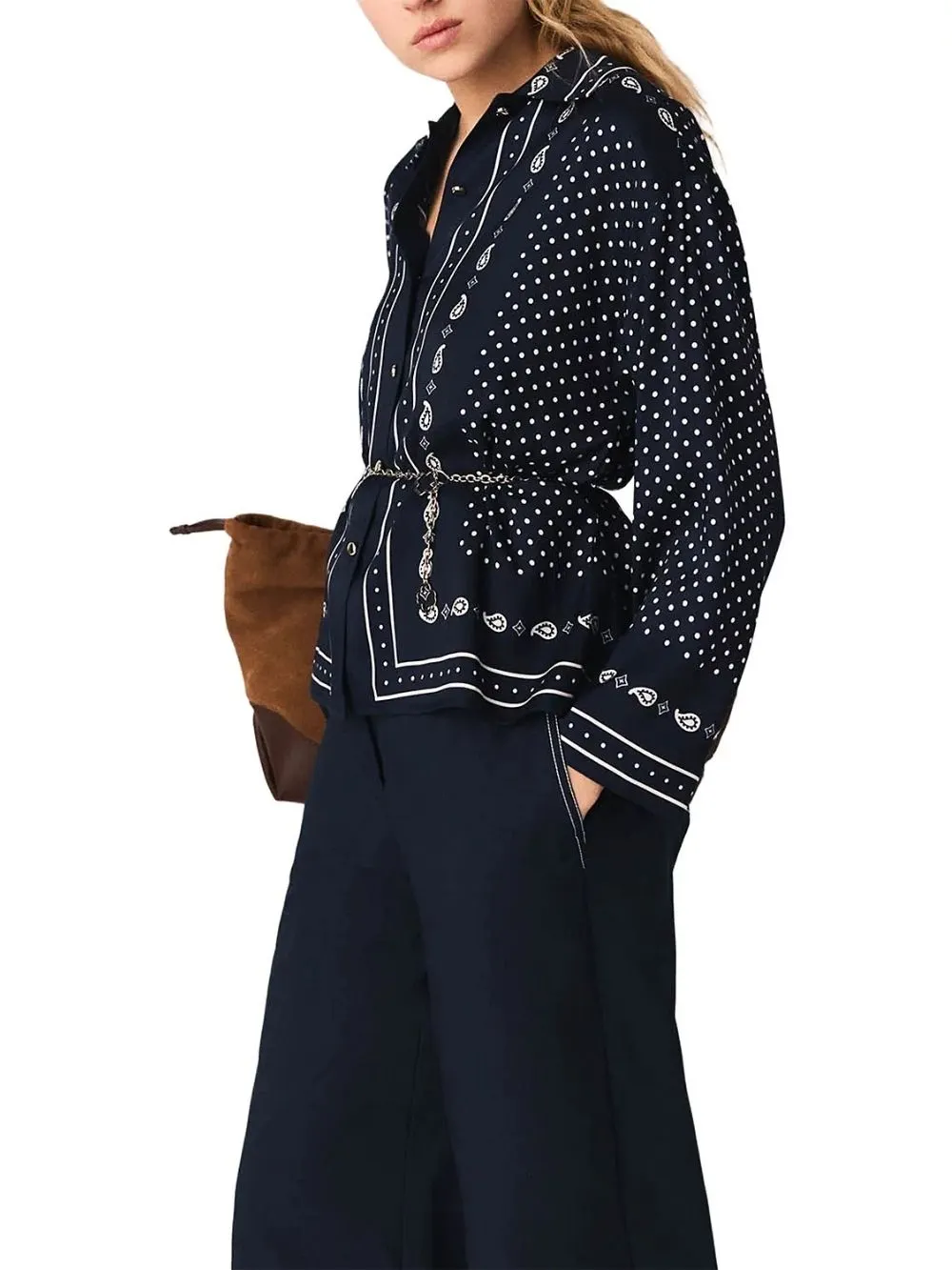Chain Belt Bandana Print Shirt - OWNCI