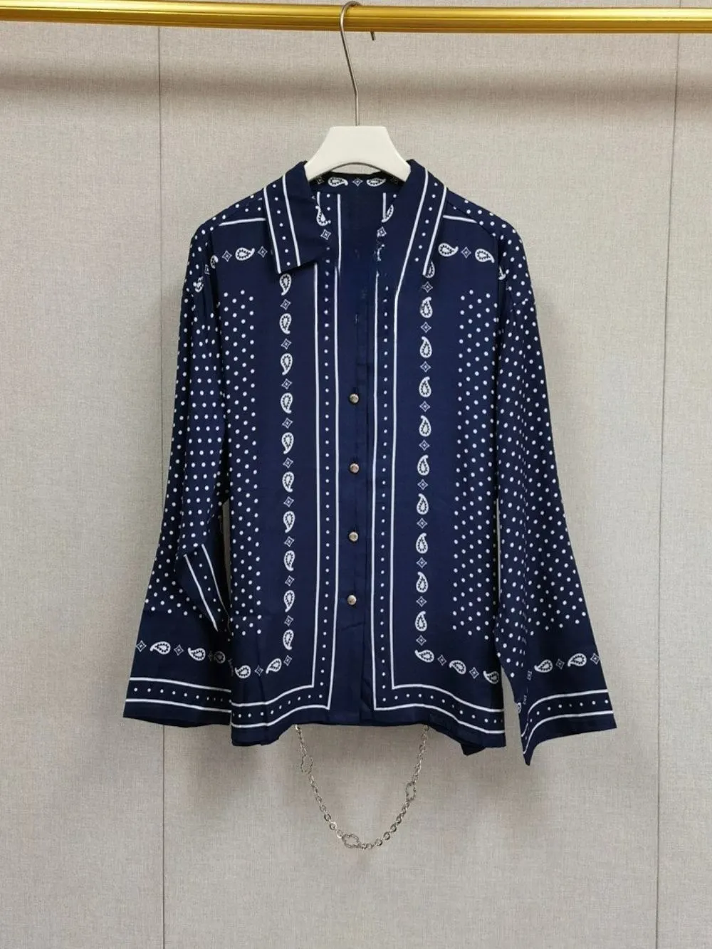 Chain Belt Bandana Print Shirt - OWNCI