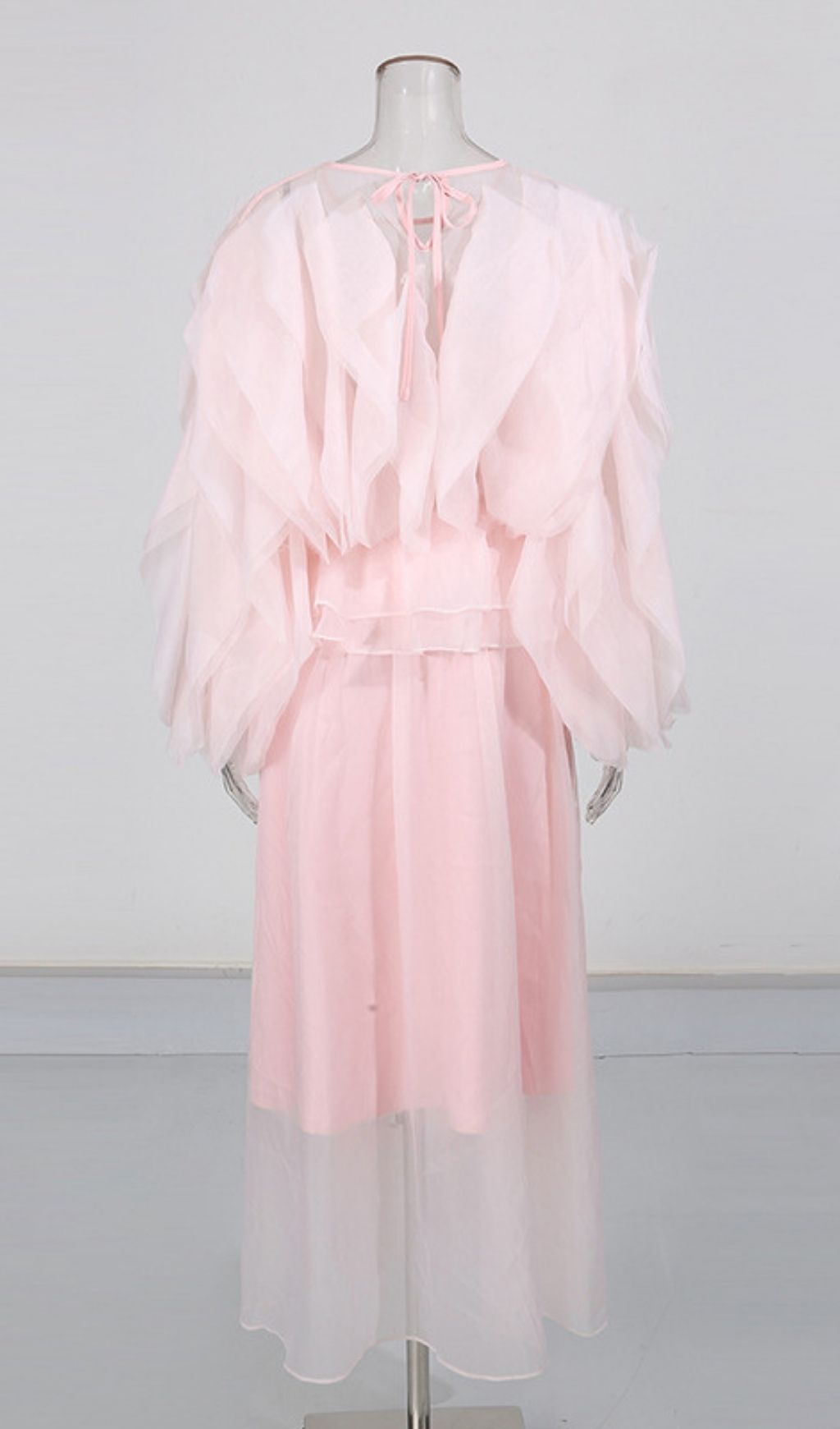 Fashionslee Women Lesley Pink Ruffle Maxi Dress