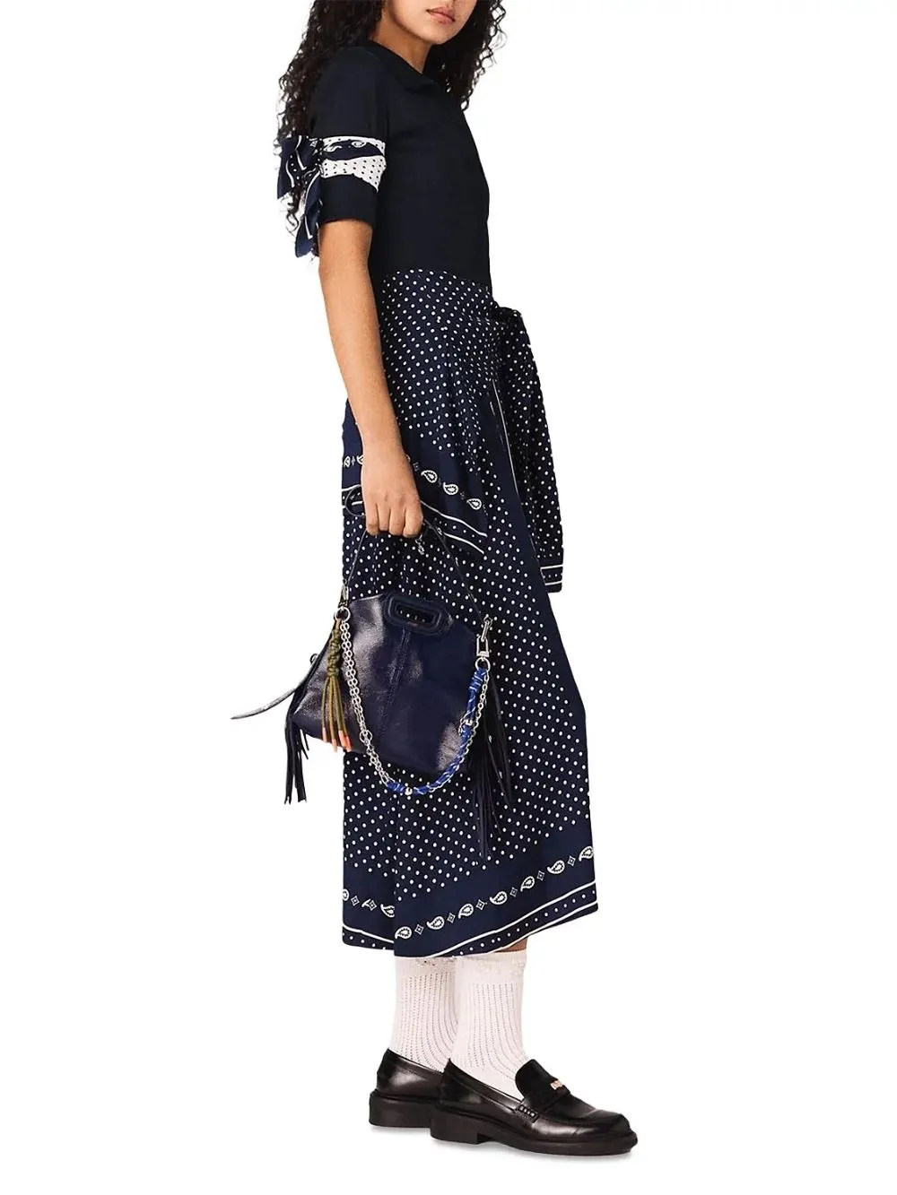 Patterned Mixed Media Dress - OWNCI Patterned Mixed Media Dress - OWNCI