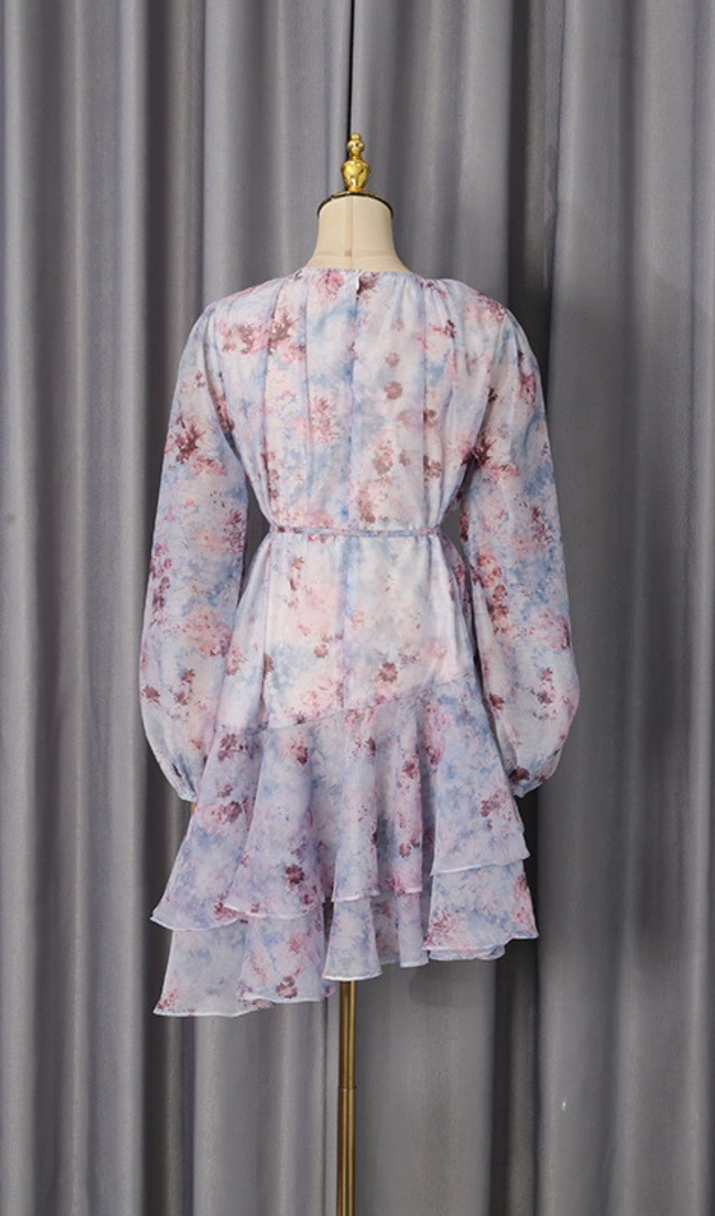 Fashionslee Women Madigan Printed Long Sleeve Mini Dress