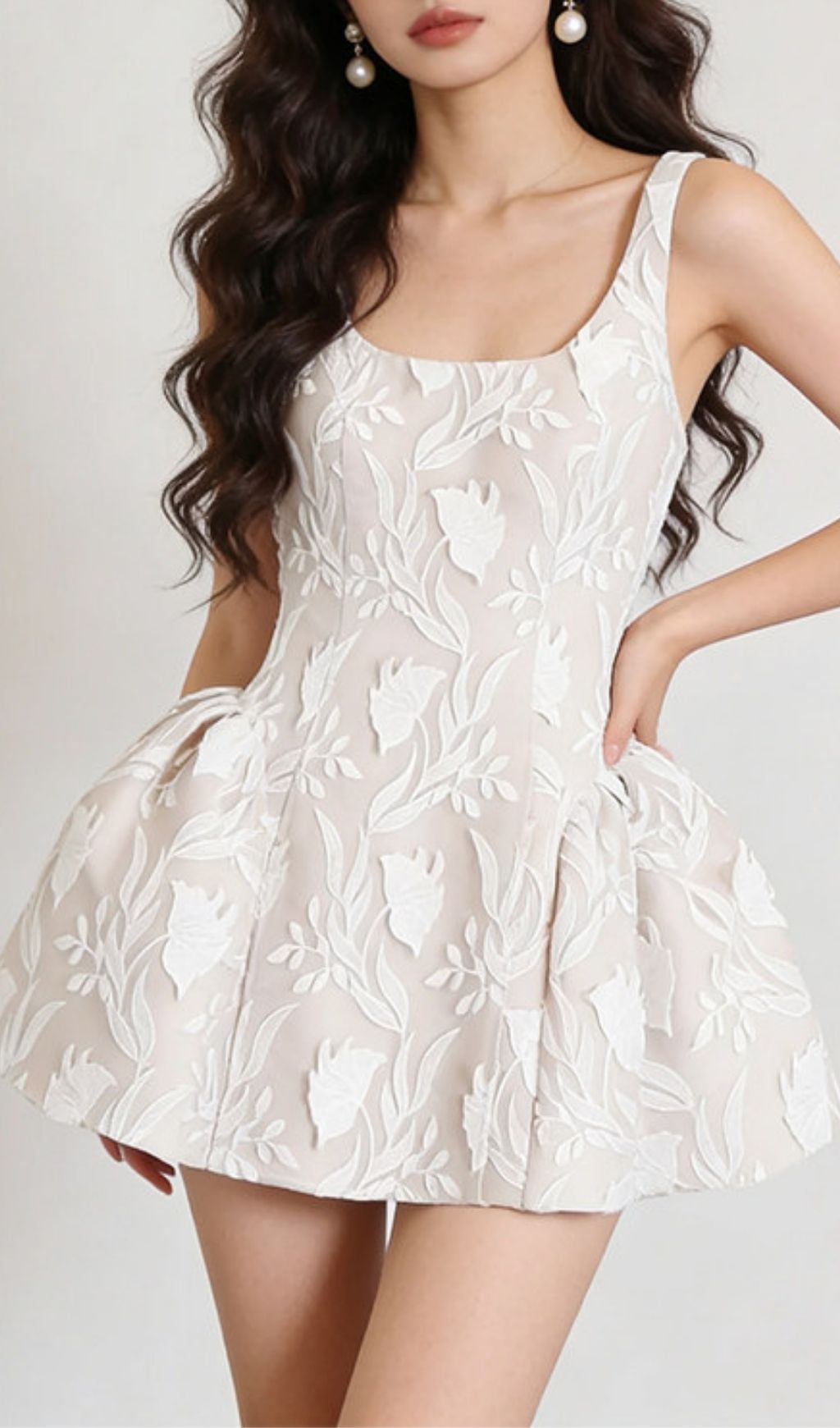 1c1b45b04dee8db6b859db48ddd0ca1c Giuliana Cream Square Neck Floral Mini Dress