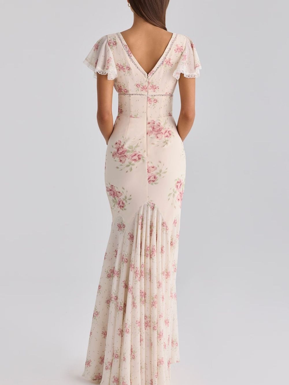 Fashionslee Women Ashgar Puff Sleeve Floral Maxi Dress
