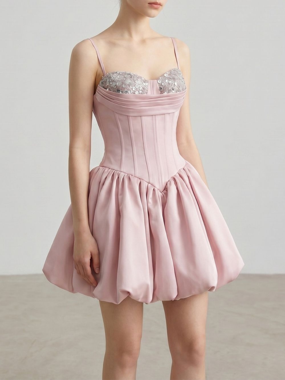 Madi Pink Strappy Corset Mini Dress