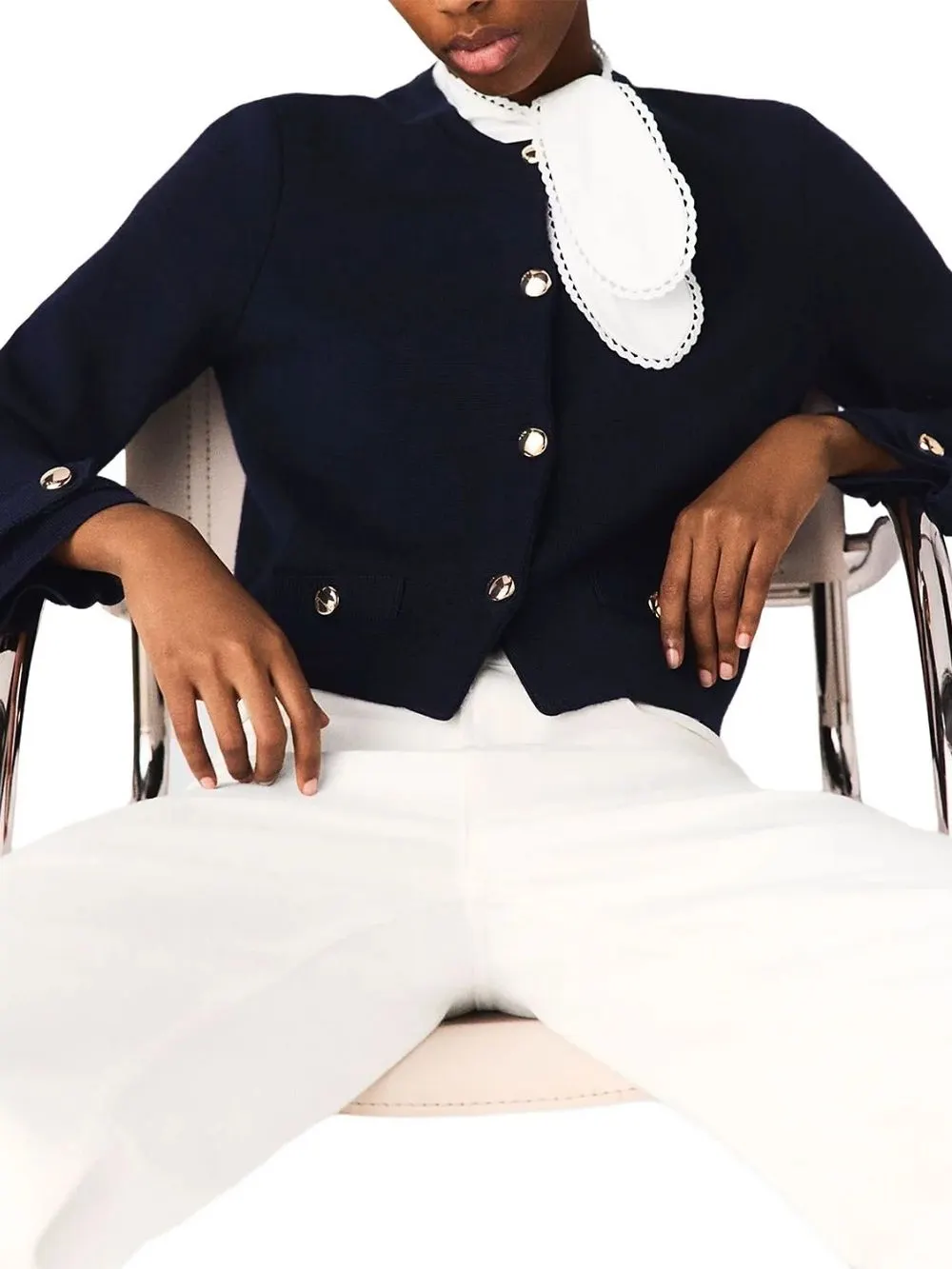 Detachable Embroidered Collar Cardigan - OWNCI Detachable Embroidered Collar Cardigan - OWNCI