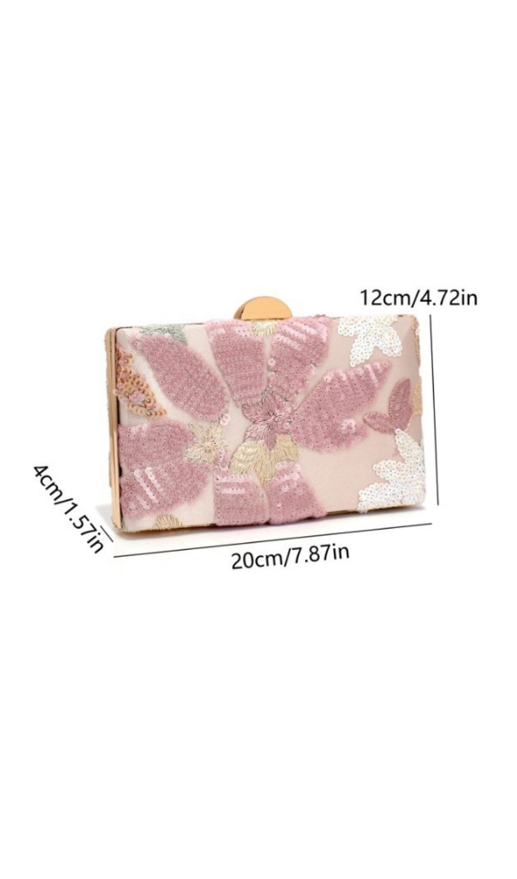 Fashionslee Women Leatrix Pink Sequin Flower Handbag