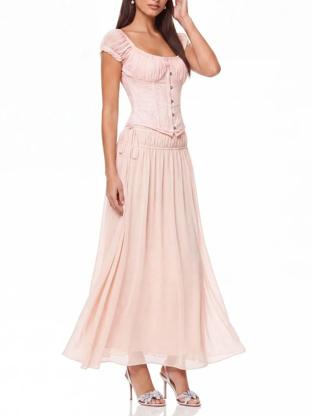 Aida Off Shoulder Ruched Skirt Set