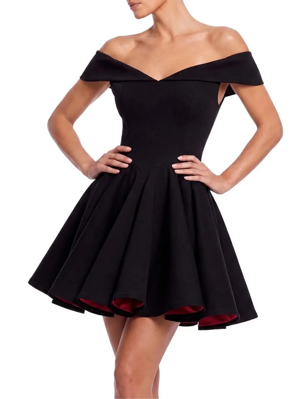 Drynex Off Shoulder Red Sole Mini Dress