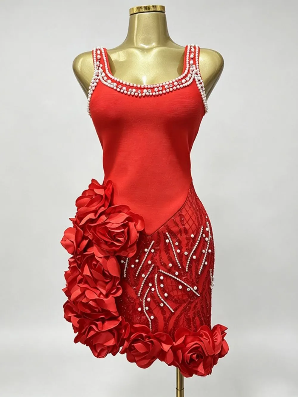 Malone Strappy Flower Embellished Mini Dress - OWNCI Malone Strappy Flower Embellished Mini Dress - OWNCI