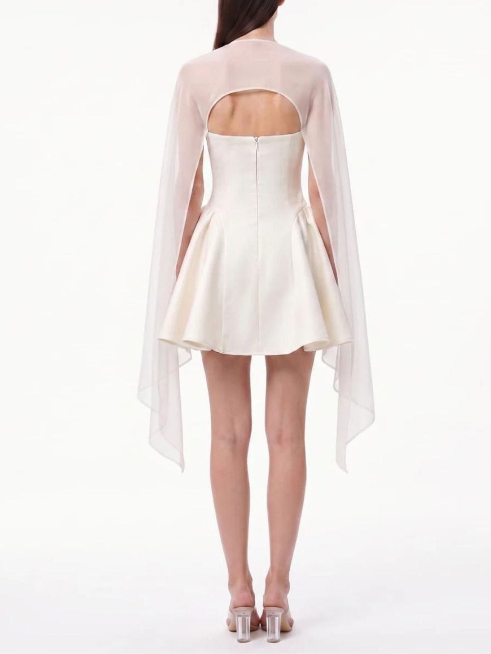 Fashionslee Women Yaven Strapless Cloak Mini Dress