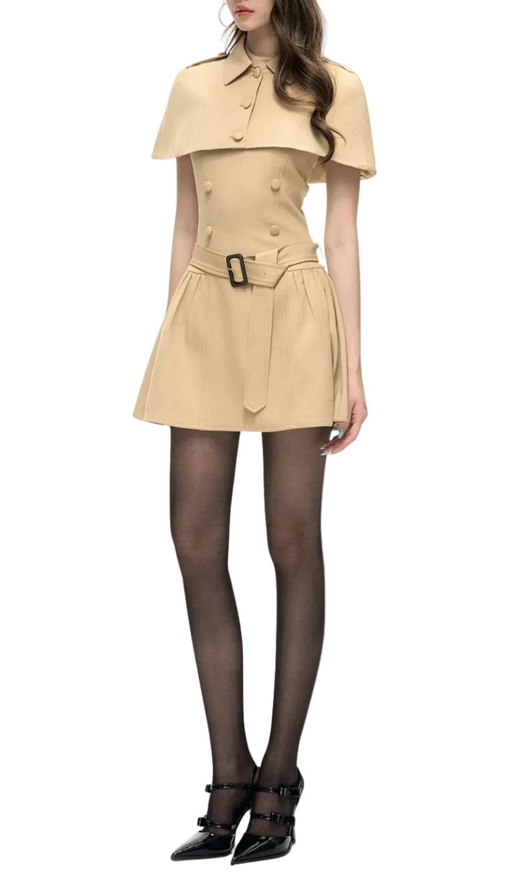 269e0d177a0bee65736a7b1fd2d8c388 Ryker Buttoned Cape & Mini Dress Set