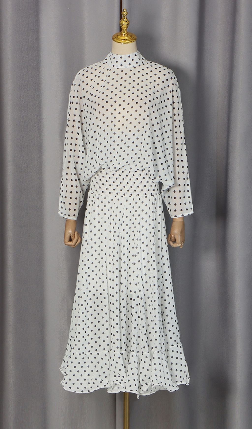 Fashionslee Women Macie White Dot Two-Piece Set
