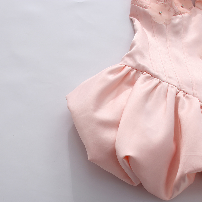 Fashionslee Women Lenora Halter Pink Flower Mini Dress
