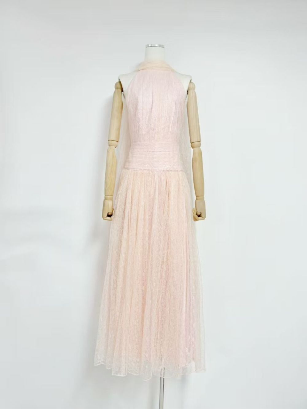 28d75934c777d02282410b1ac2d038c0 Mabli Halter Mesh Maxi Dress