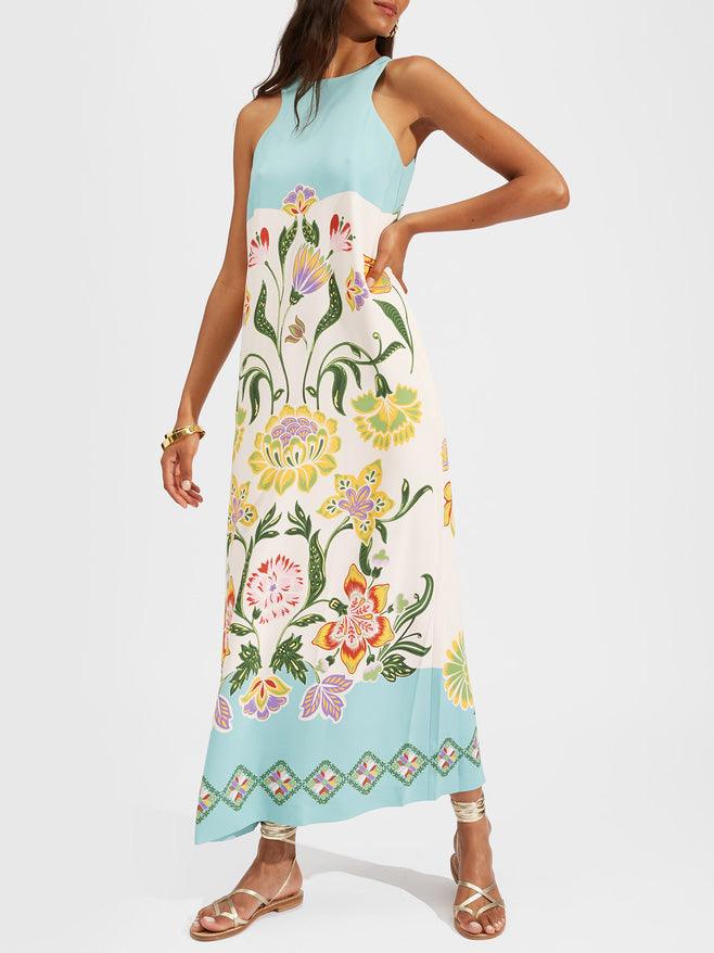 298297d70a524573fdf2fac93a67a103 Exquisite Sunshine Floral Print Sleeveless Midi Dress