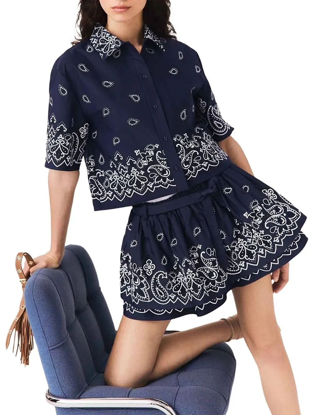 Embroidered Ruffle Mini Skirt - OWNCI