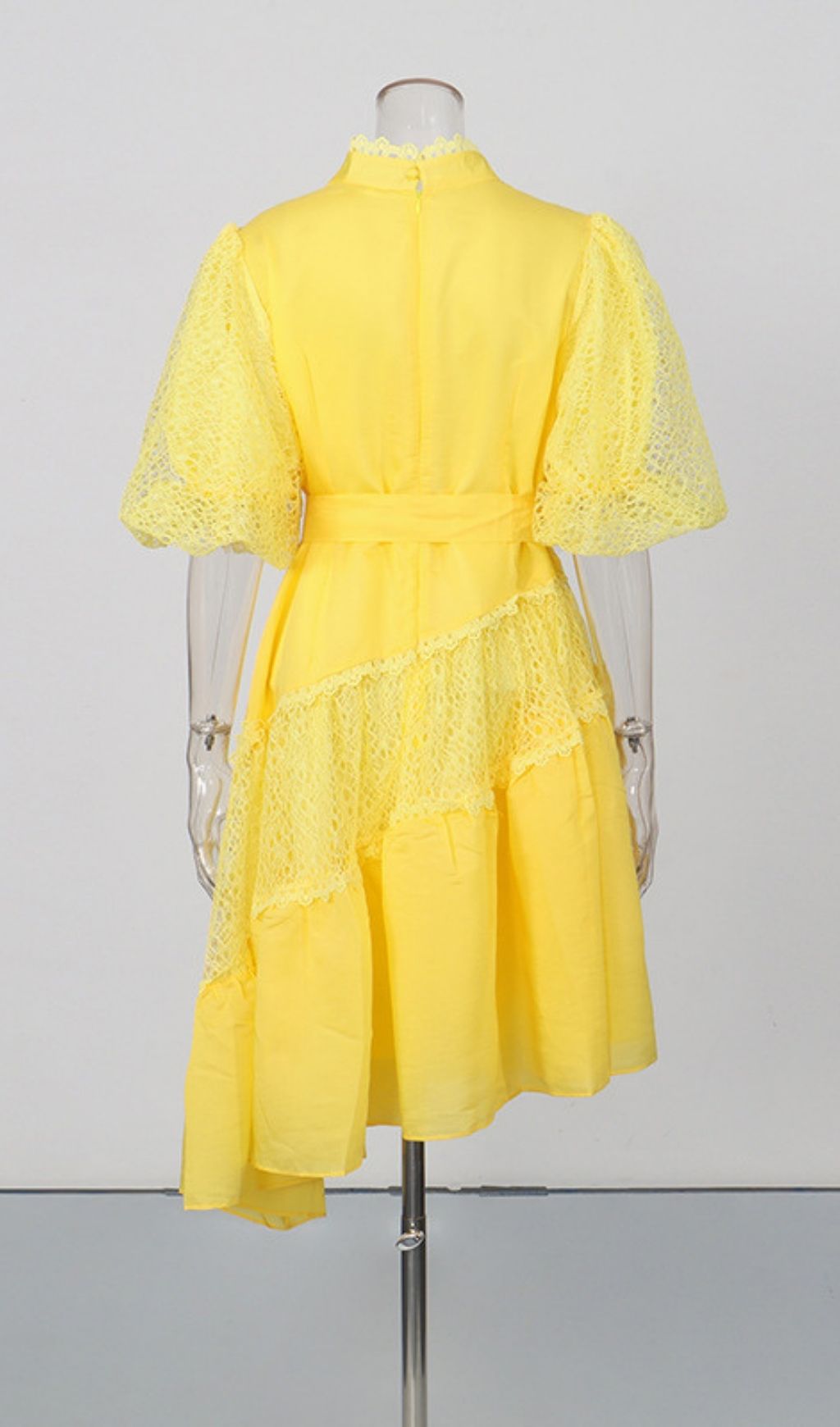 Fashionslee Women Leonora V-Neck Puff Sleeve Mini Dress