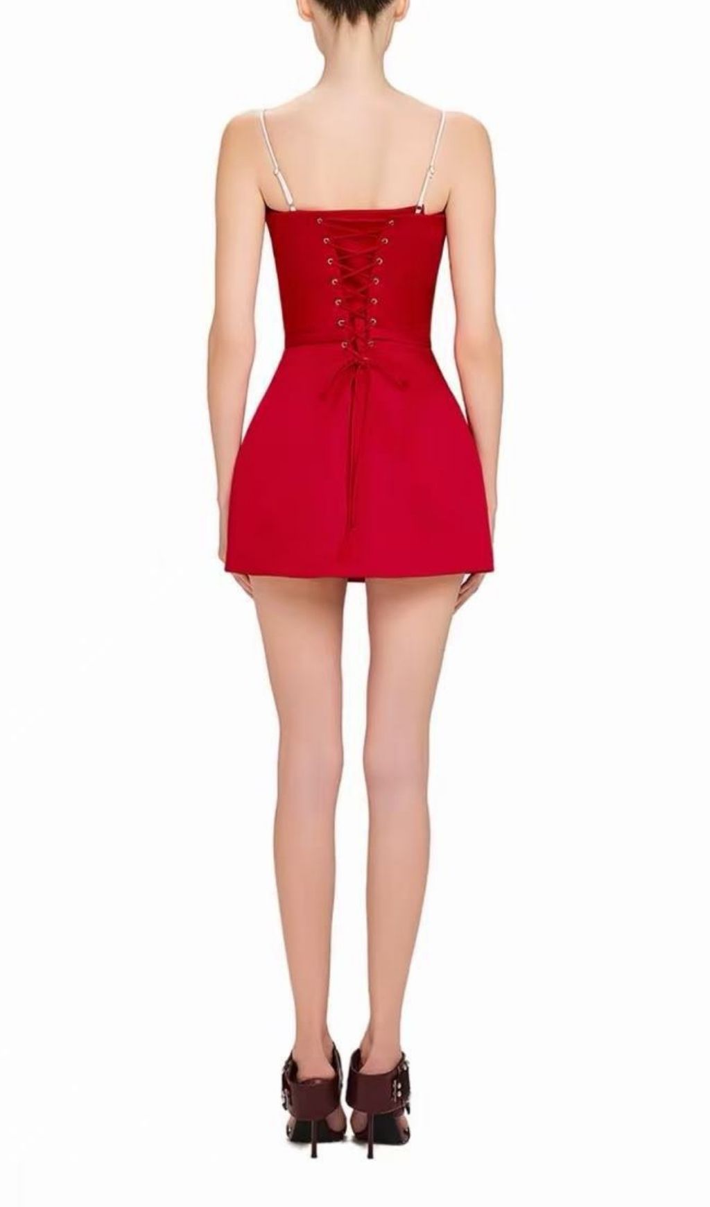 Fashionslee Women Rethan Spaghetti Mini Dress In Red