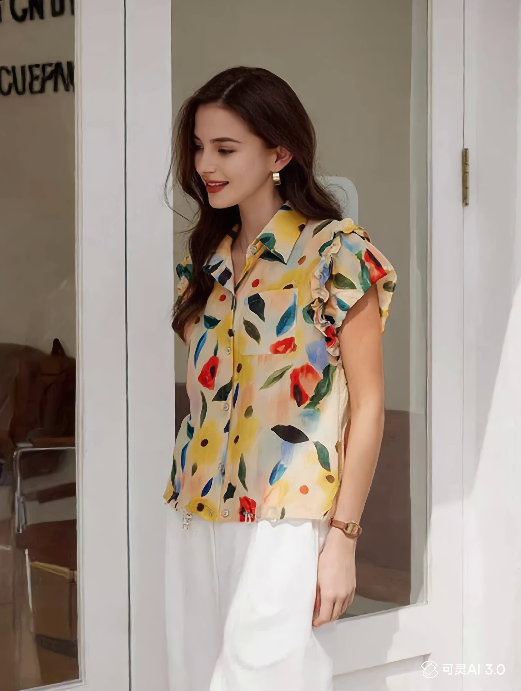2c28cf8986333fa6dc5a6bcb21f8b405 Odelia Casual Polo Floral Printed Shirt
