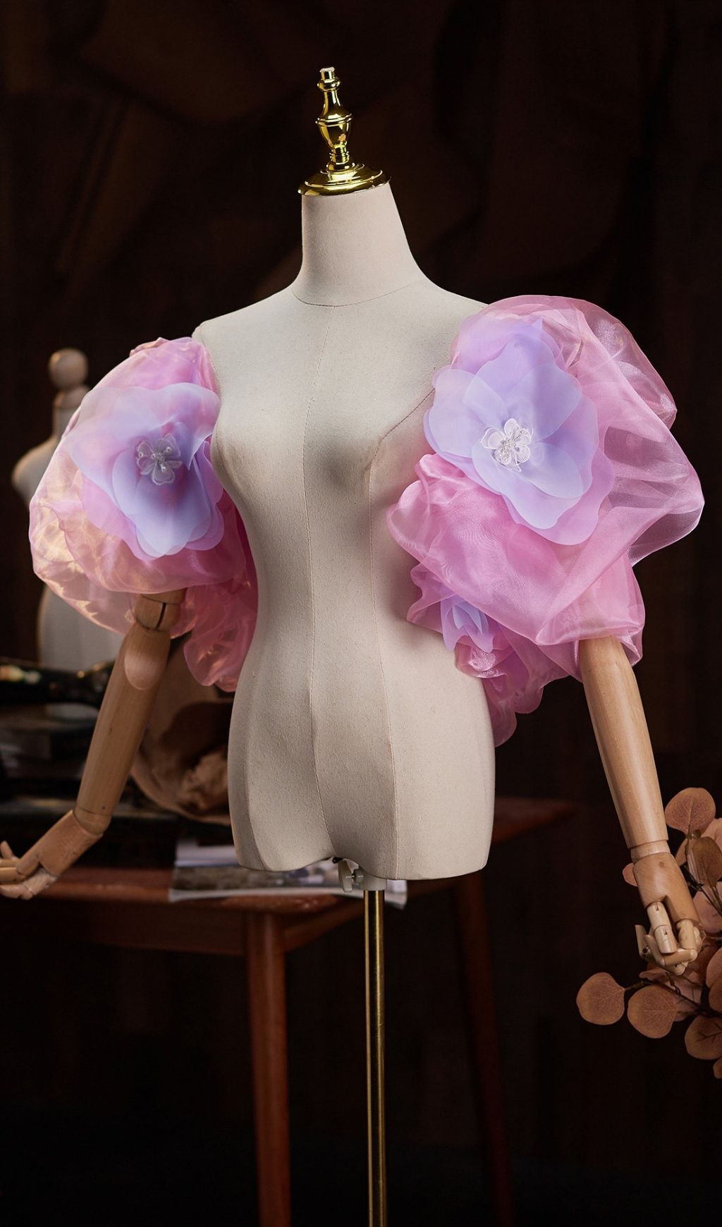 Leiya Pink Flower Shawl