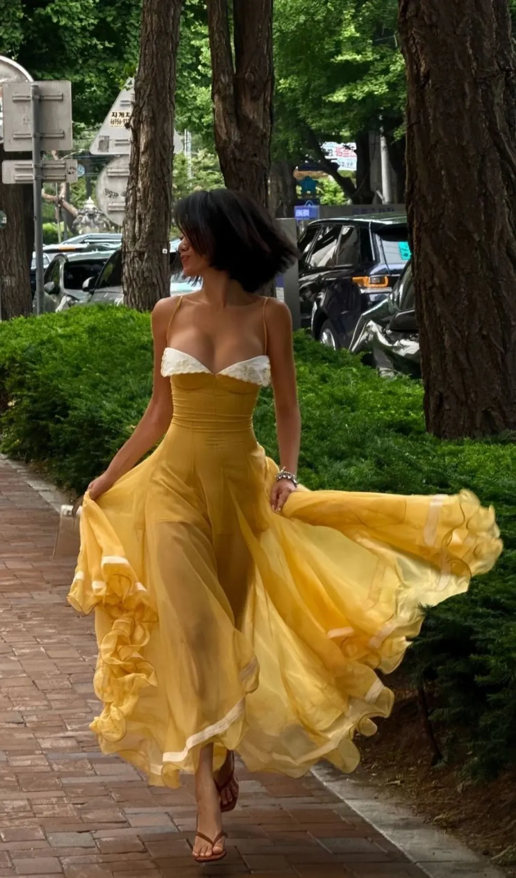 Fashionslee Women Madilyn Yellow Strappy Maxi Dress