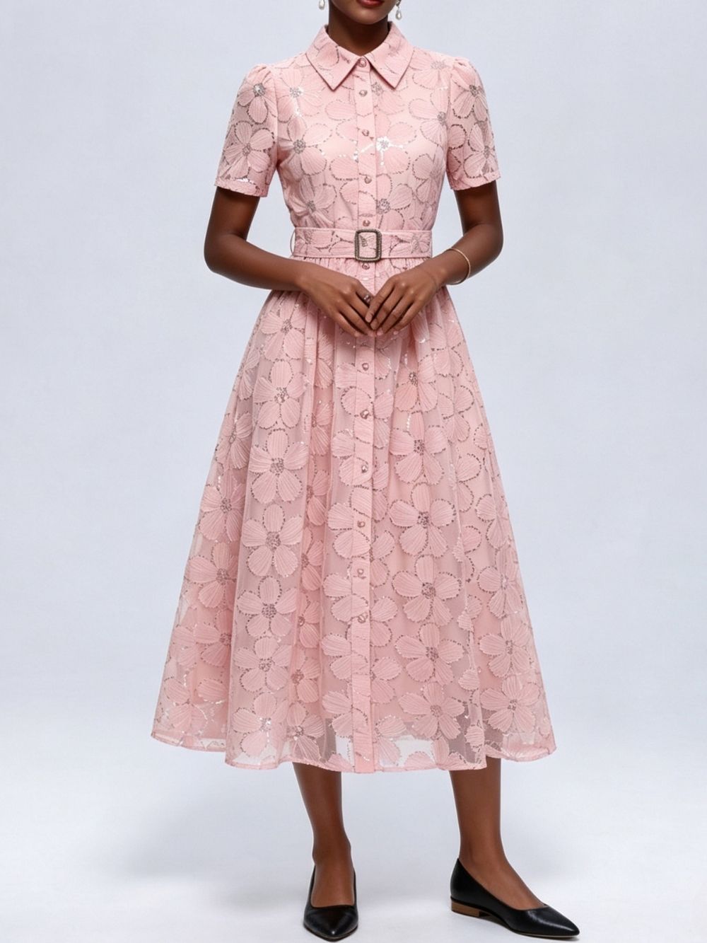 Mahi Pink Floral Midi Dress - OWNCI Mahi Pink Floral Midi Dress - OWNCI