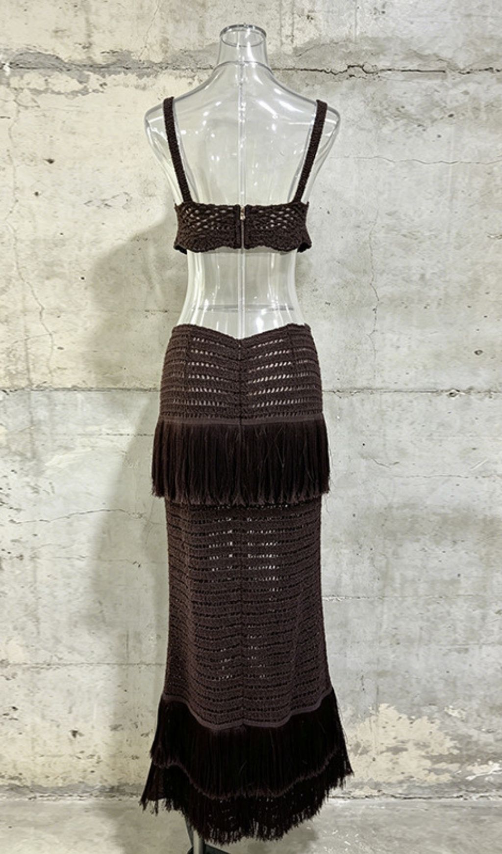 Fashionslee Women LeYan Coffee Tassel Two-Piece Set