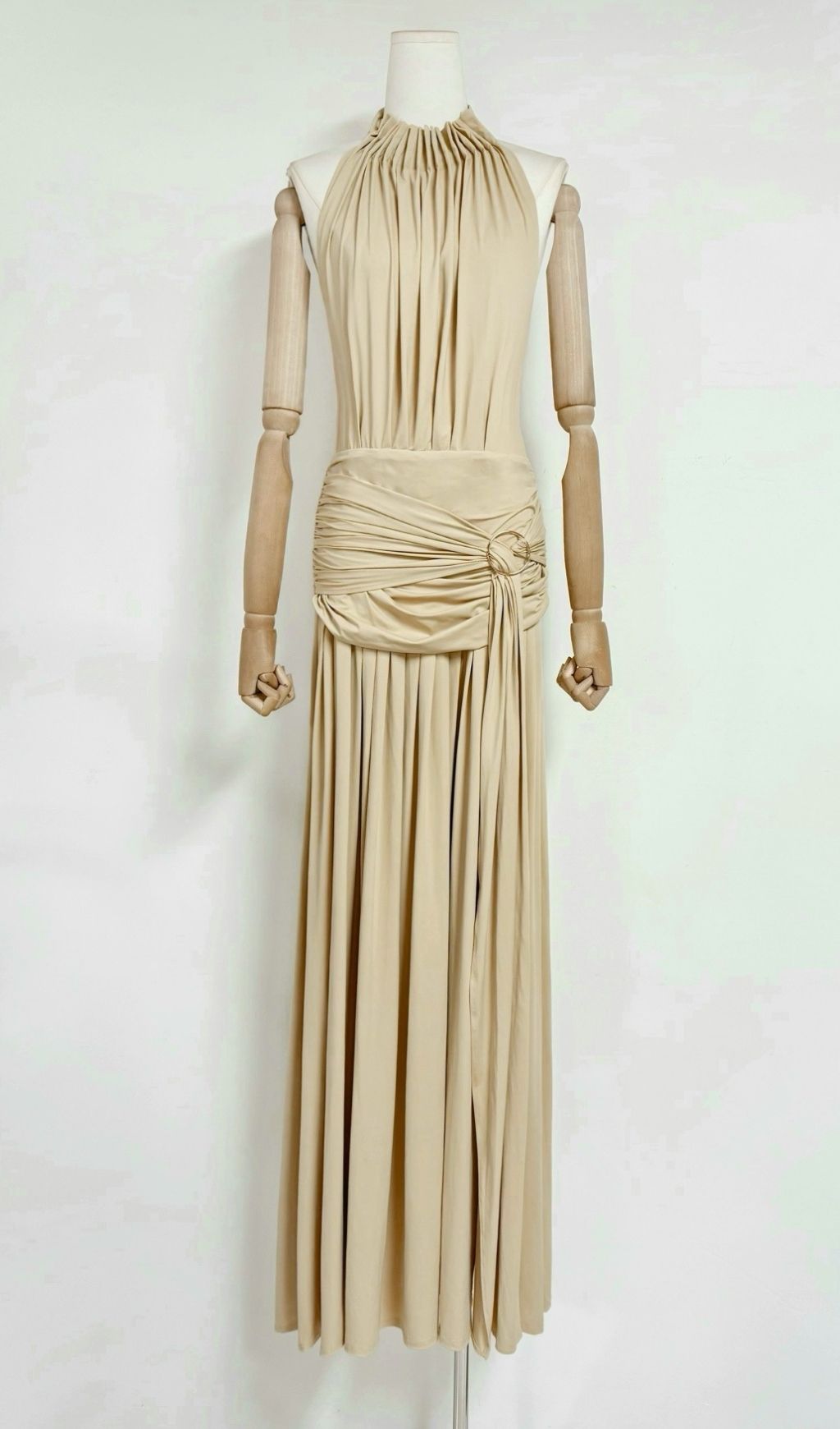 Fashionslee Women Macawi Halter Ruched Maxi Dress
