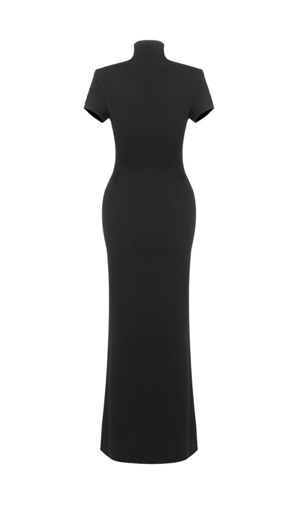 Fashionslee Women Laurel Black Short Sleeve Maxi Dress