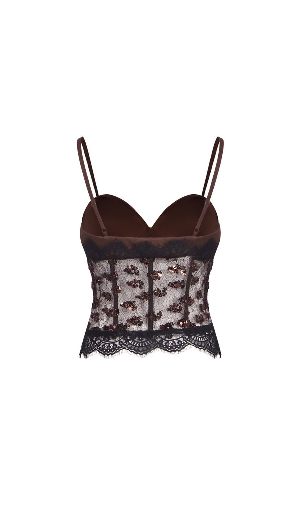 Fashionslee Women Laurene Lace Sequin Crop Top