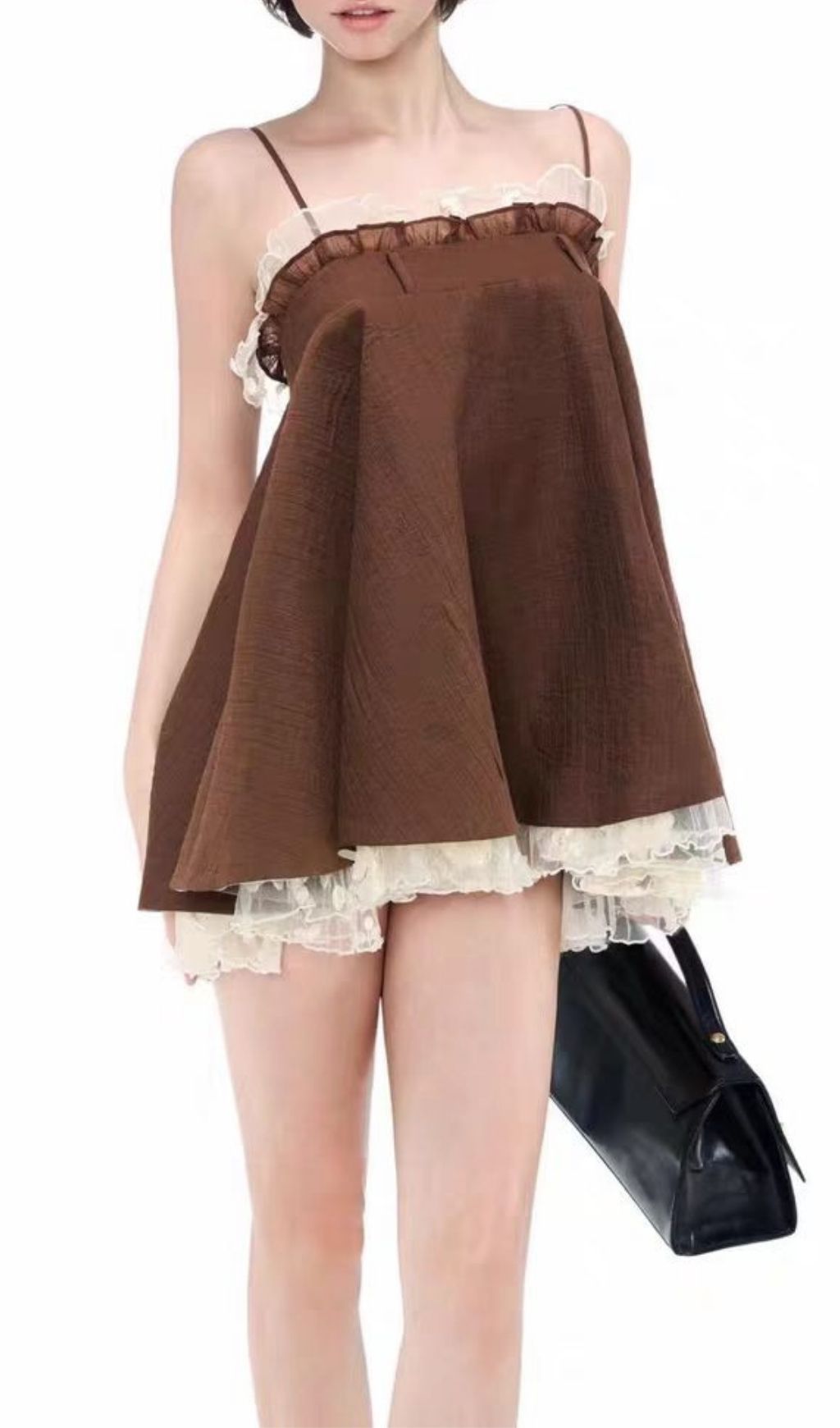 Fashionslee Women Lilibeth Chocolate Mini Dress