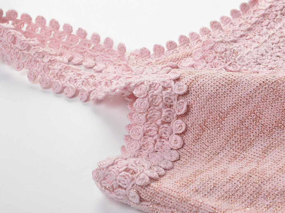 Madlaina Pink Knit Mini Dress