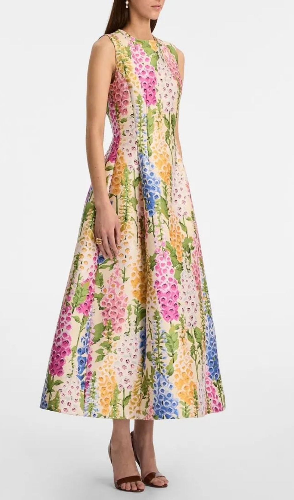 30ffbdcd9a617e8c62e8475f53b66e90 Zenobia Colorful Print Jacquard Sleeveless Maxi Dress