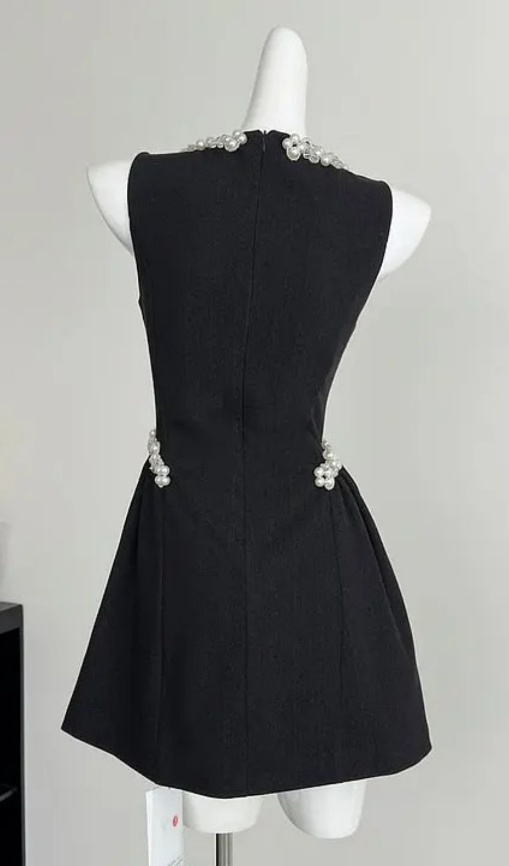 Alani Pearl Embellished Sleeveless Mini Dress – Black - OWNCI Alani Pearl Embellished Sleeveless Mini Dress – Black - OWNCI