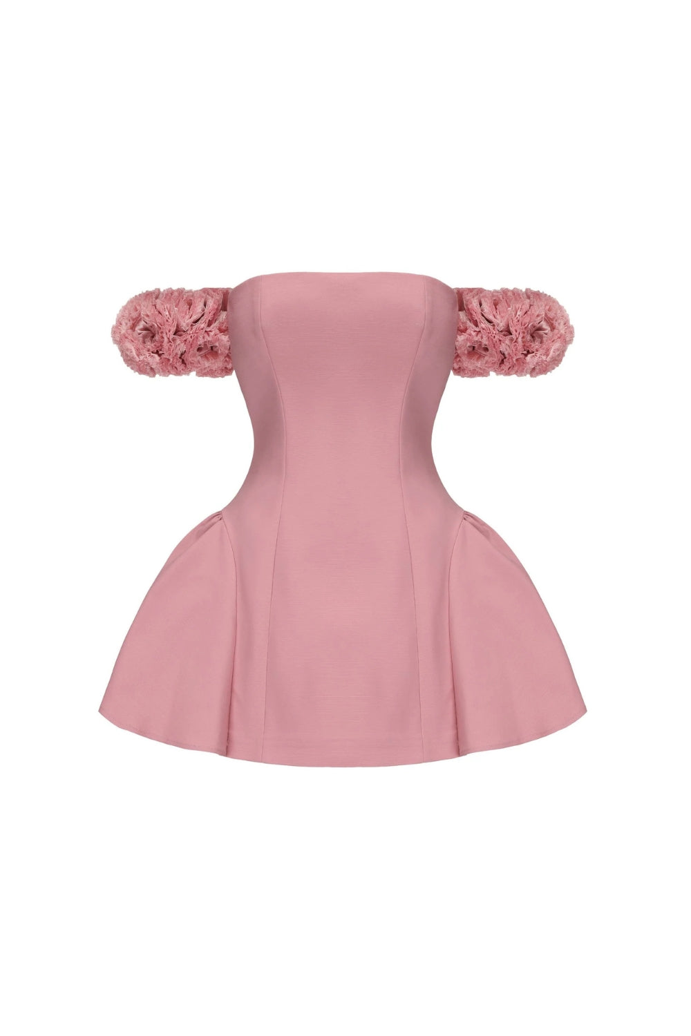 32840c71f0ffe1a45dcb88a75b558755 Sherry Flower Strapless Puffy Mini Dress In Pink