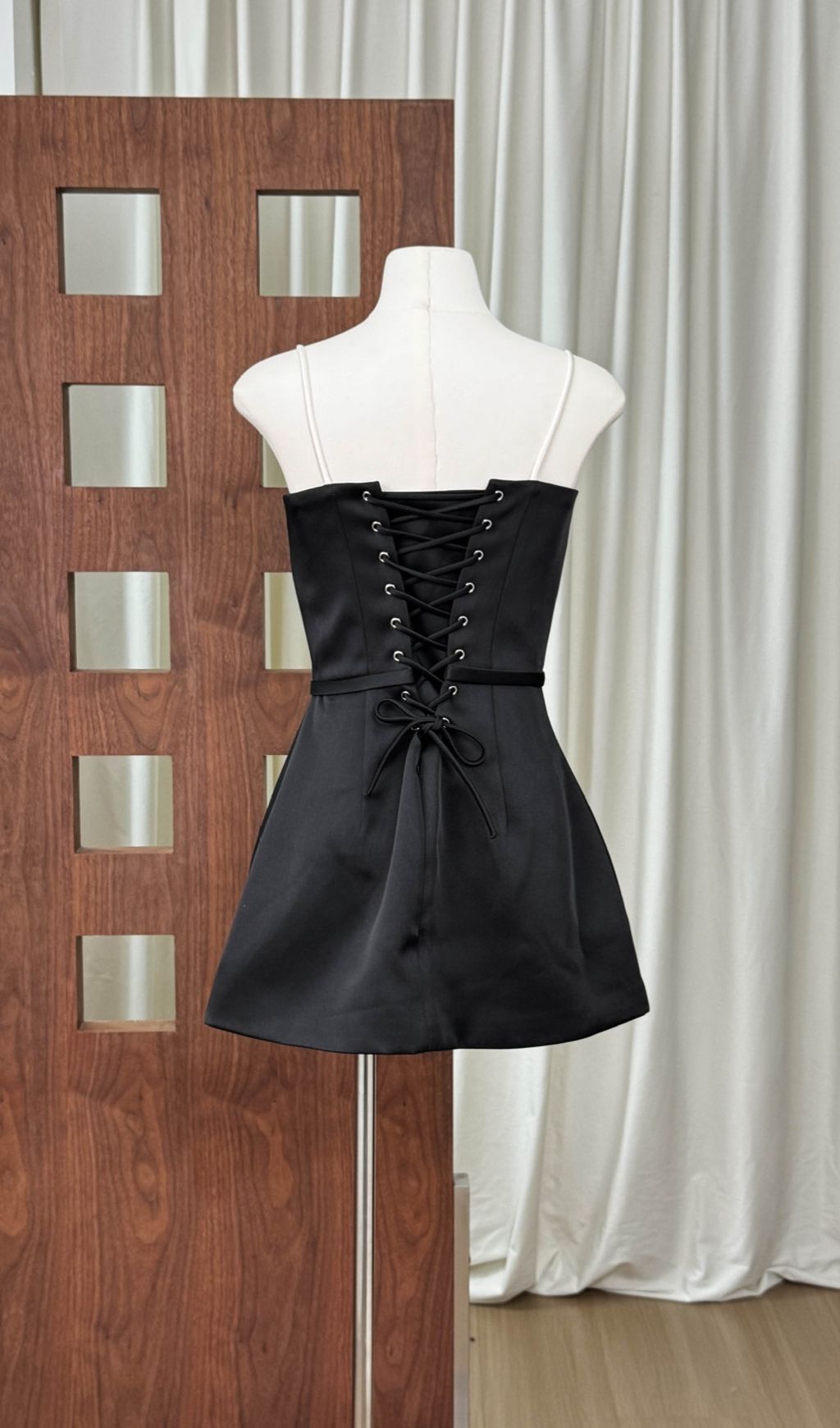 Fashionslee Women Rethan Spaghetti Mini Dress In Black