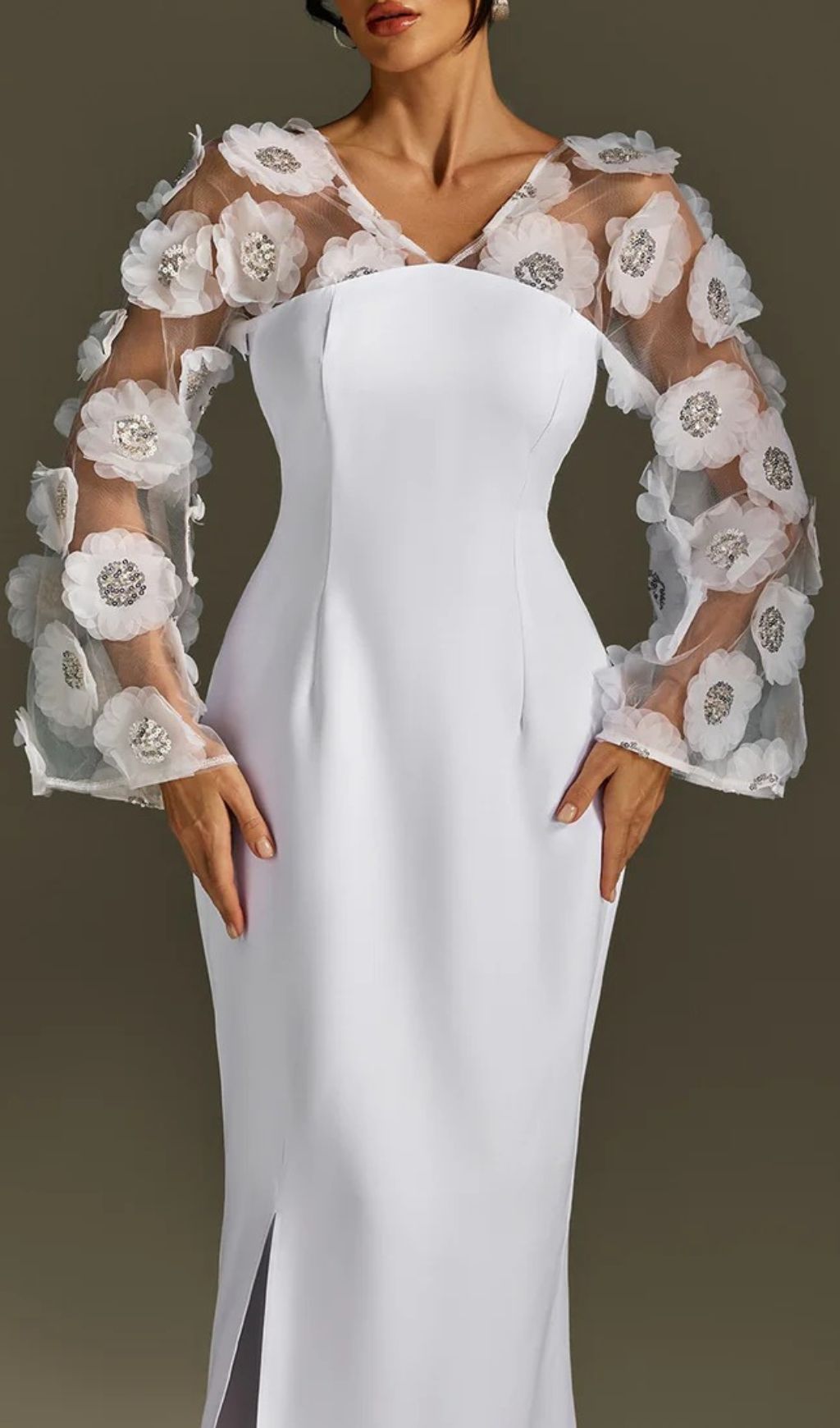 32cb7d2d253429407a98542498e84da2 Rosaire Flower Sequin Maxi Dress